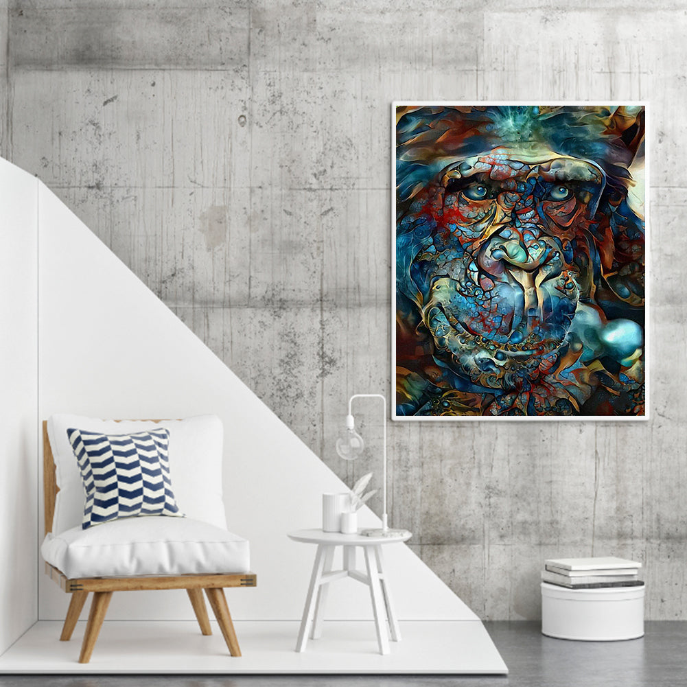 Blue Monkey - Full Square Drill Diamond Painting 50*60CM