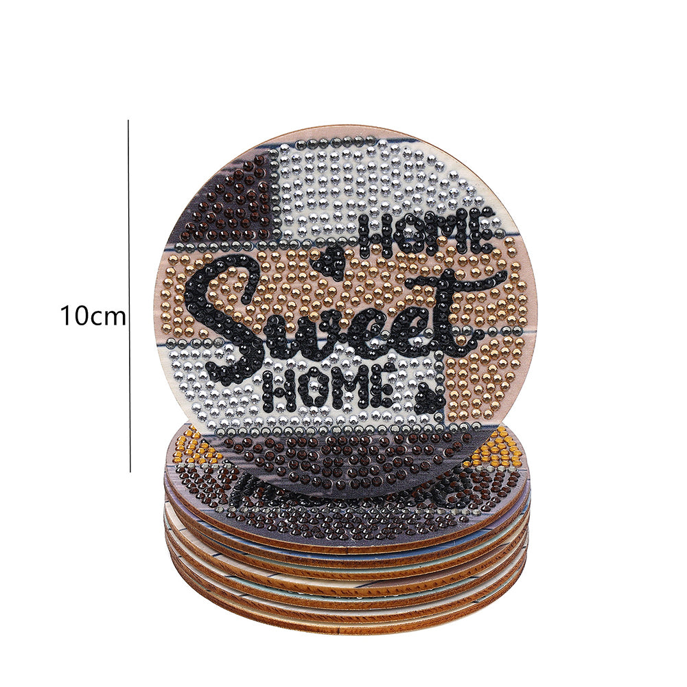 DIY Coaster Non-slip Diamond Painting Cup Cushion with Rack Round Kit Home Decor
