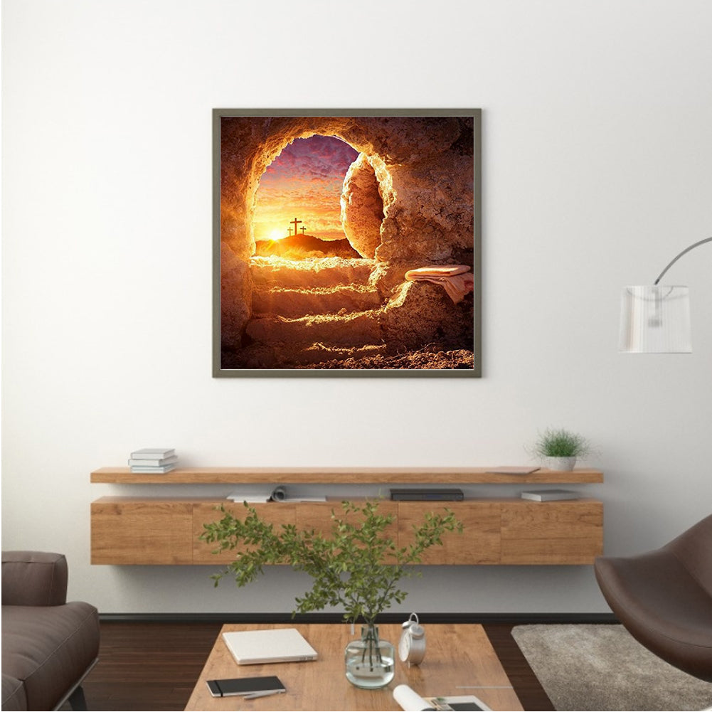 Sunset Cross - Full Square Drill Diamond Painting 40*40CM