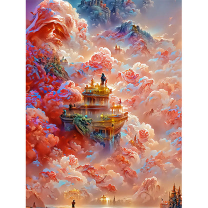 The Pavilion In The Rose Cloud - Full Round Drill Diamond Painting 40*50CM