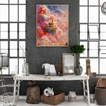 The Pavilion In The Rose Cloud - Full Round Drill Diamond Painting 40*50CM
