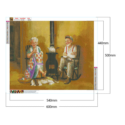 Amiable Elderly Couple - Full Square Drill Diamond Painting 60*50CM