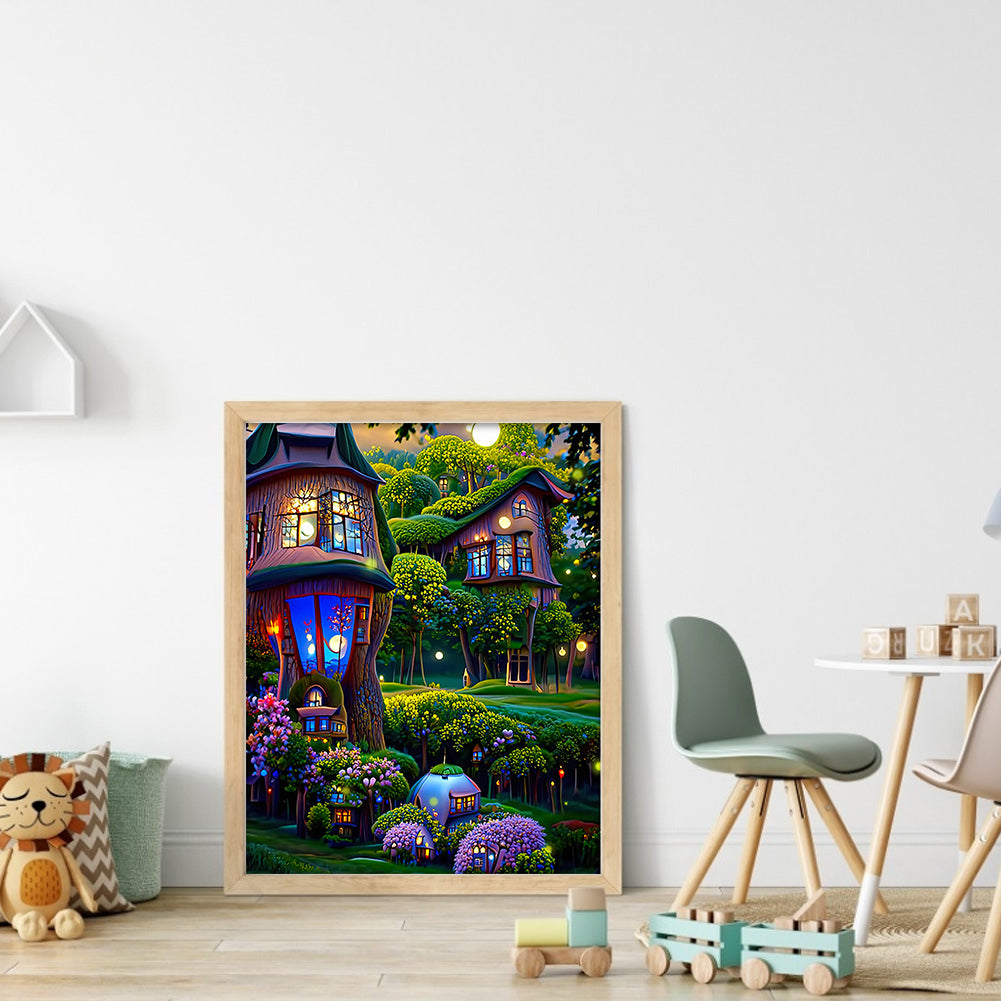 Dream Flower Manor - Full Round Drill Diamond Painting 30*40CM