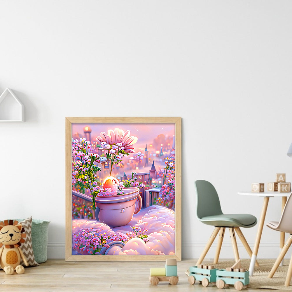 Dream Flower Manor - Full Round Drill Diamond Painting 30*40CM