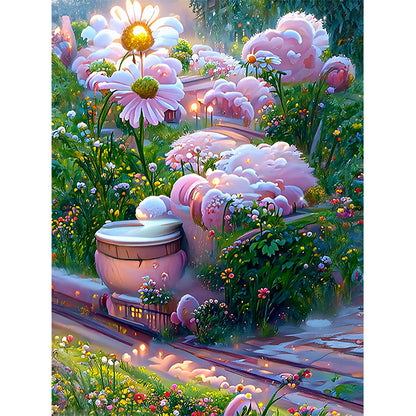 Dream Flower Manor - Full Round Drill Diamond Painting 30*40CM