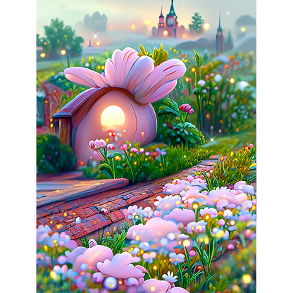 Dream Flower Manor - Full Round Drill Diamond Painting 30*40CM