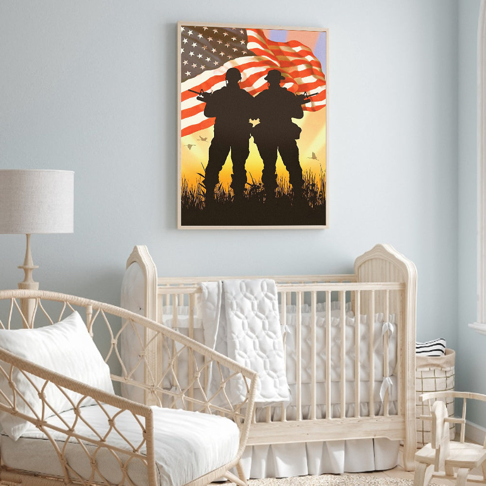 American Soldier - Full Round Drill Diamond Painting 40*50CM
