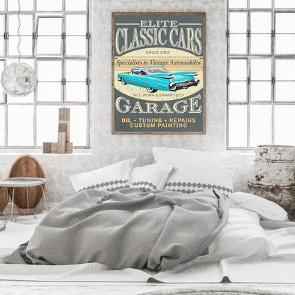 Retro Car Poster - Full Square Drill Diamond Painting 30*40CM