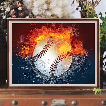 Flame Baseball - Full Square Drill Diamond Painting 40*30CM