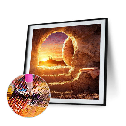 Sunset Cross - Full Round Drill Diamond Painting 40*40CM