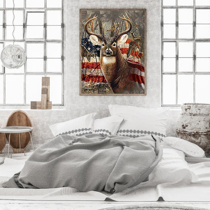 Mizi Flag Elk - Full Round Drill Diamond Painting 40*50CM