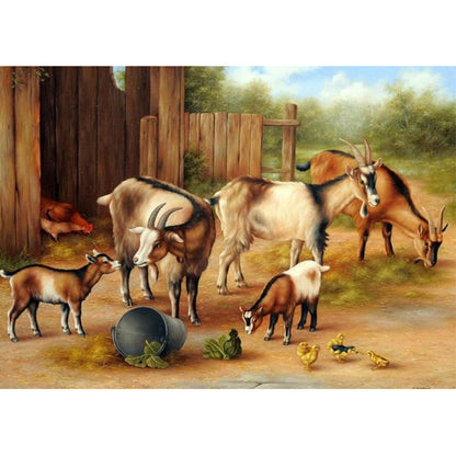 Sheep Raising Pen - Full Round Drill Diamond Painting 40*30CM