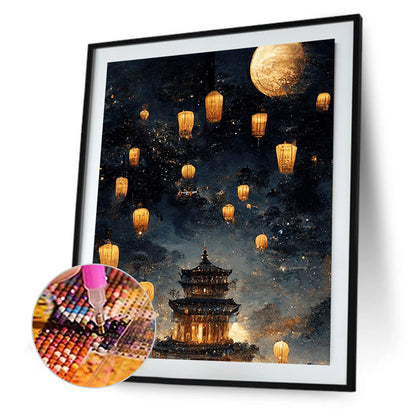 Castle In The Sky - Full Round Drill Diamond Painting 30*40CM