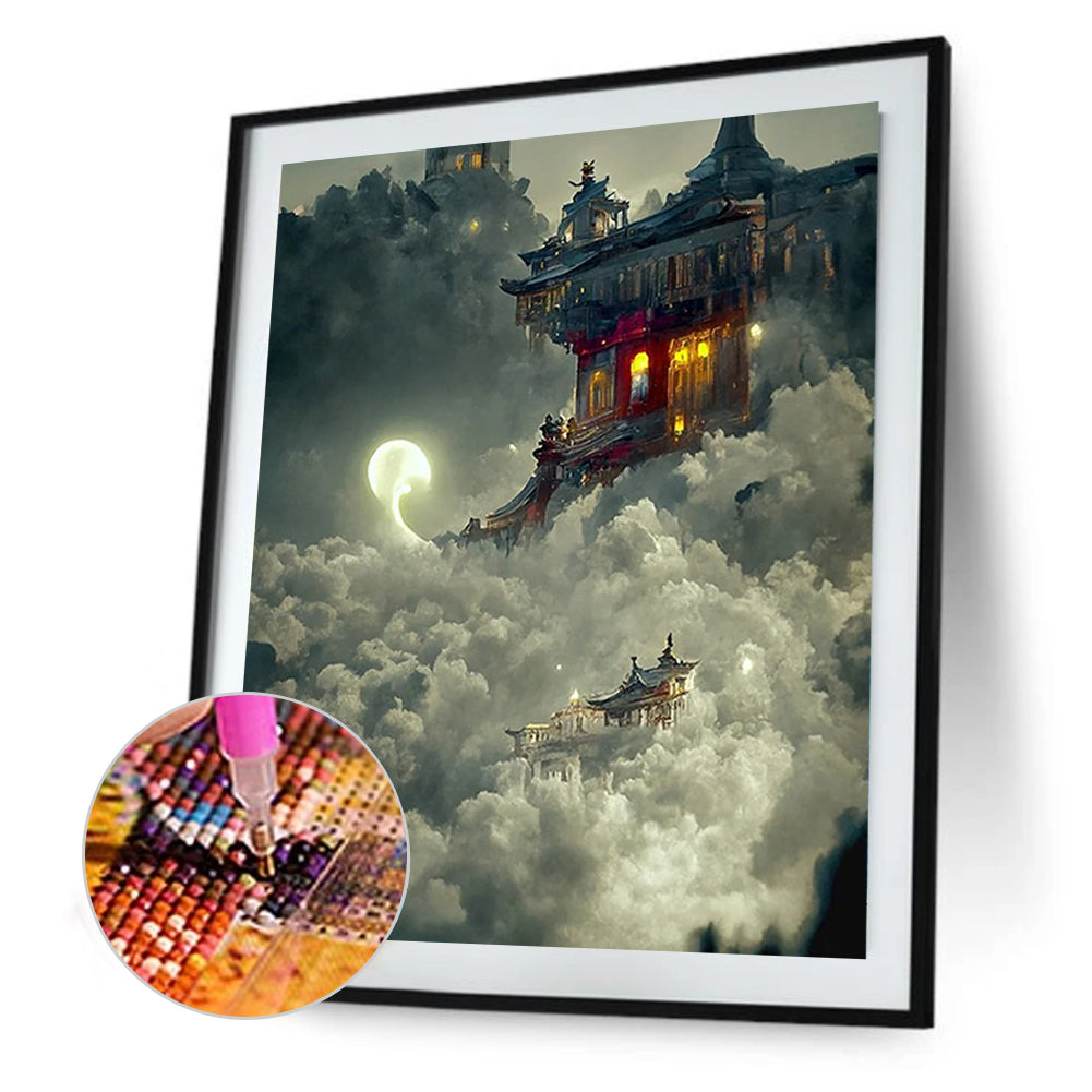 Castle In The Sky - Full Round Drill Diamond Painting 30*40CM