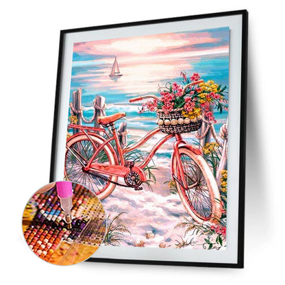 Beach Bike - Full Round Drill Diamond Painting 30*40CM