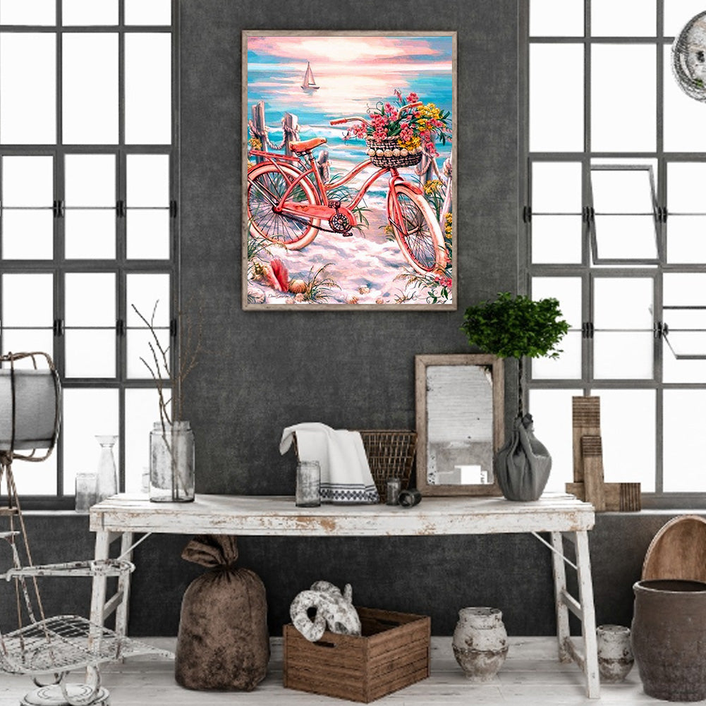 Seaside Bike - Full Round Drill Diamond Painting 30*40CM