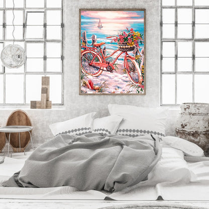 Seaside Bike - Full Round Drill Diamond Painting 30*40CM