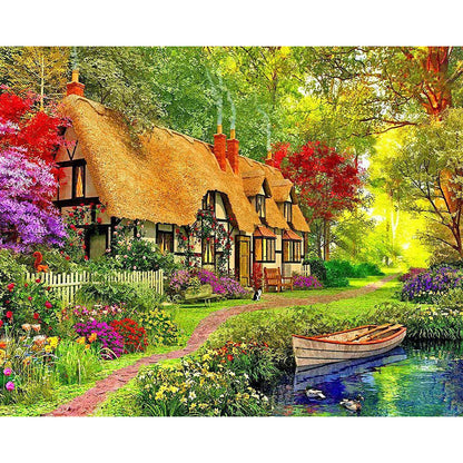 House In The Forest - Full Round Drill Diamond Painting 50*40CM