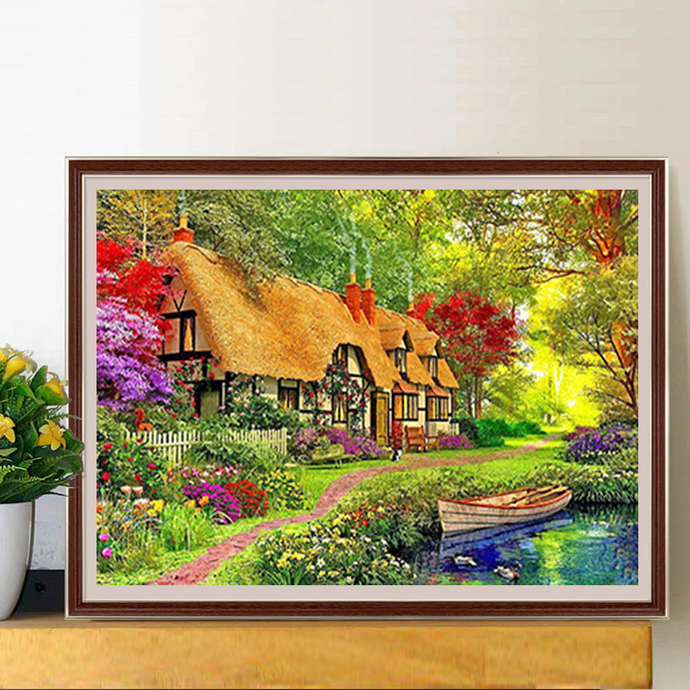 House In The Forest - Full Round Drill Diamond Painting 50*40CM