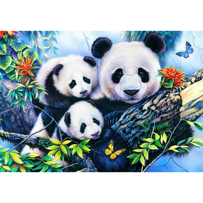 Parent-Child Panda - Full Round Drill Diamond Painting 50*40CM