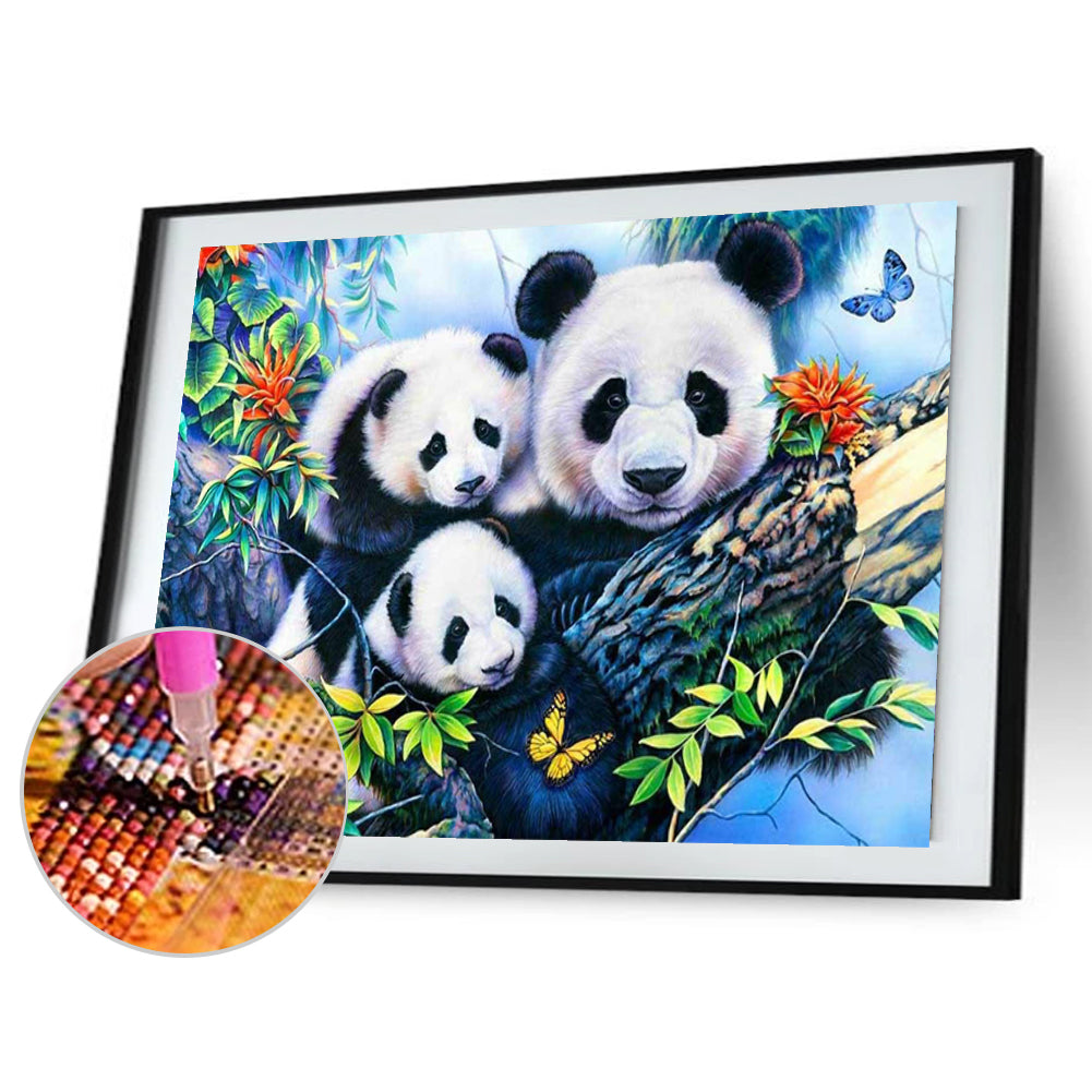 Parent-Child Panda - Full Round Drill Diamond Painting 50*40CM