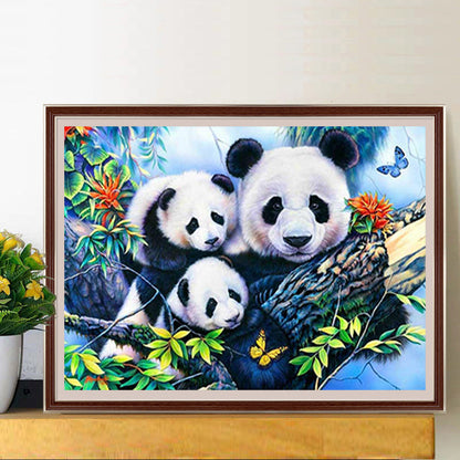 Parent-Child Panda - Full Round Drill Diamond Painting 50*40CM