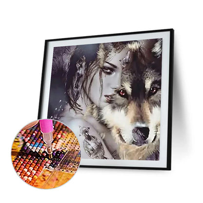 Beauty And Wolf - Full Square Drill Diamond Painting 40*40CM