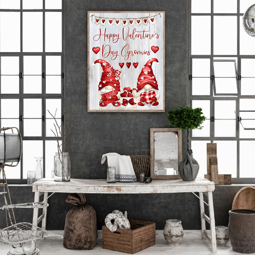 Valentine Gnome - Full Round Drill Diamond Painting 30*40CM