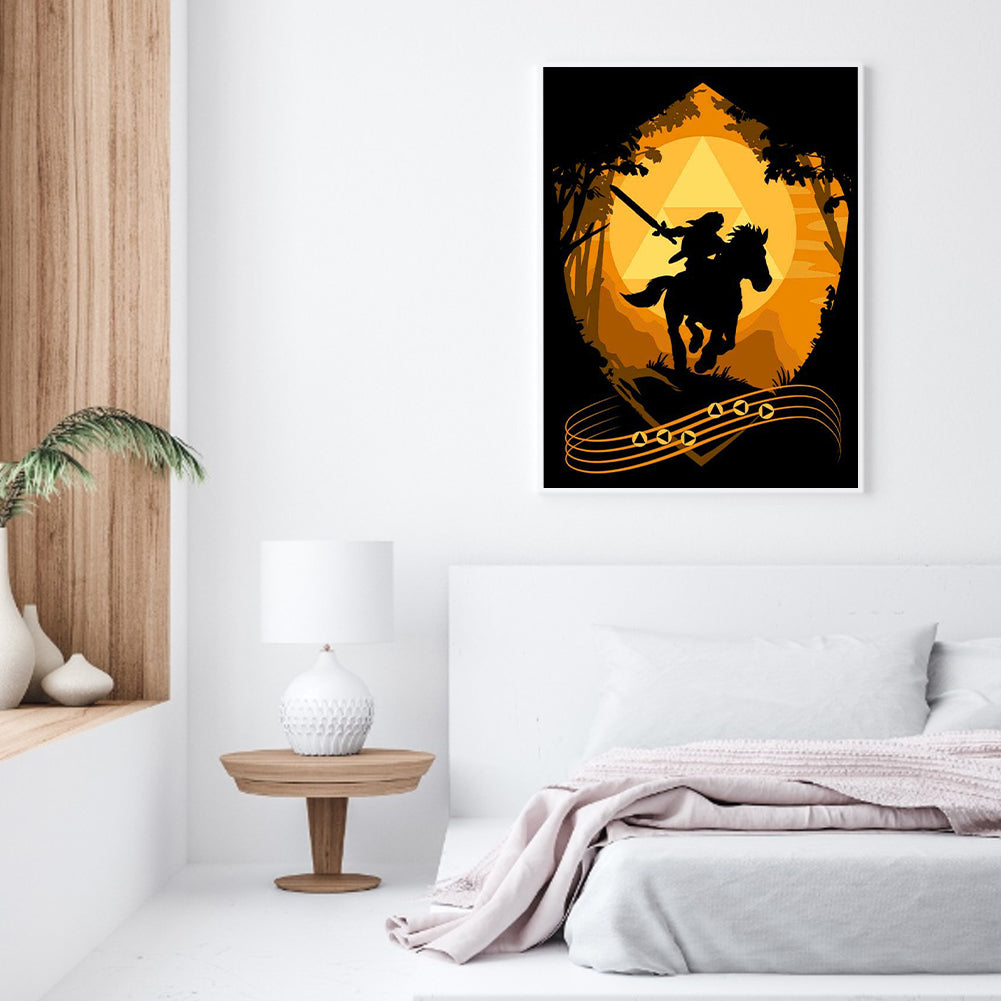 Song Of Epona Silhouette - Full Square Drill Diamond Painting 40*50CM