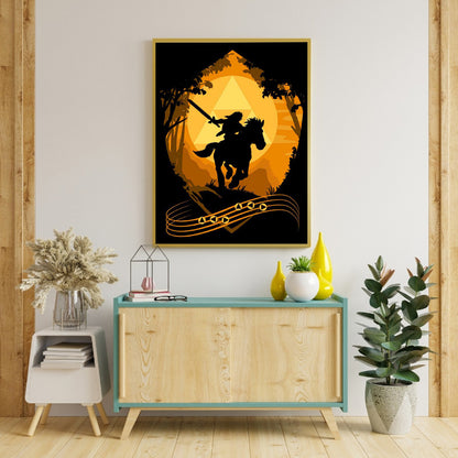 Song Of Epona Silhouette - Full Square Drill Diamond Painting 40*50CM