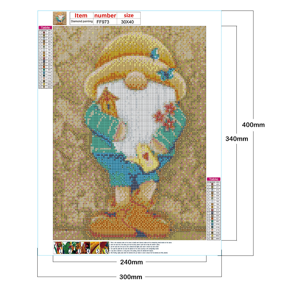 Gingerbread Man Gnome 30*40CM(Canvas) Full Square Drill Diamond Painting
