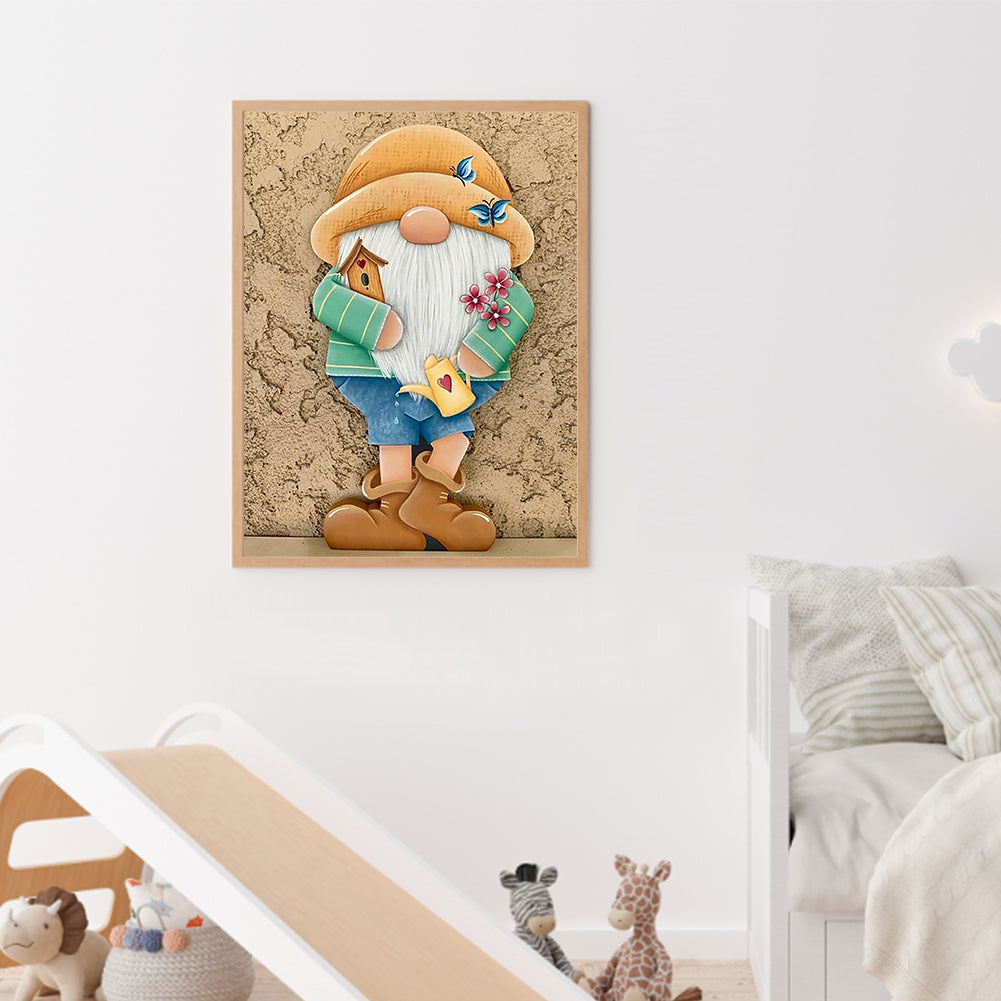 Gingerbread Man Gnome 30*40CM(Canvas) Full Square Drill Diamond Painting