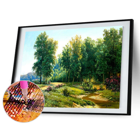 Green Forest - Full Round Drill Diamond Painting 40*30CM