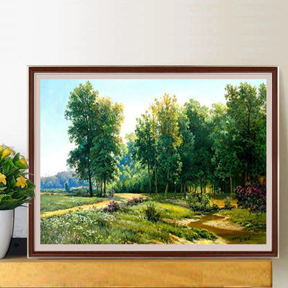 Green Woods - Full Round Drill Diamond Painting 40*30CM