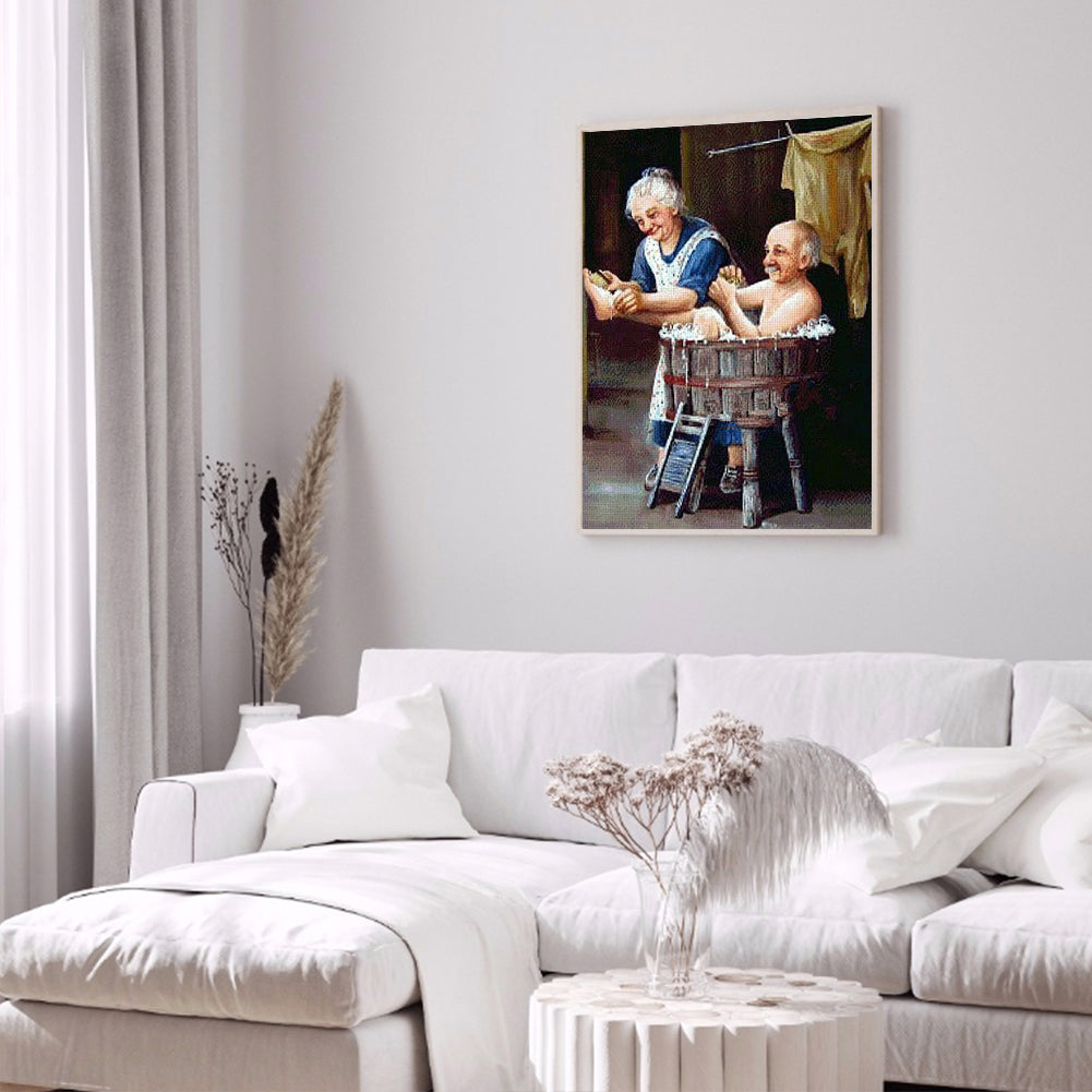 Old Couple - Full Round Drill Diamond Painting 50*60CM