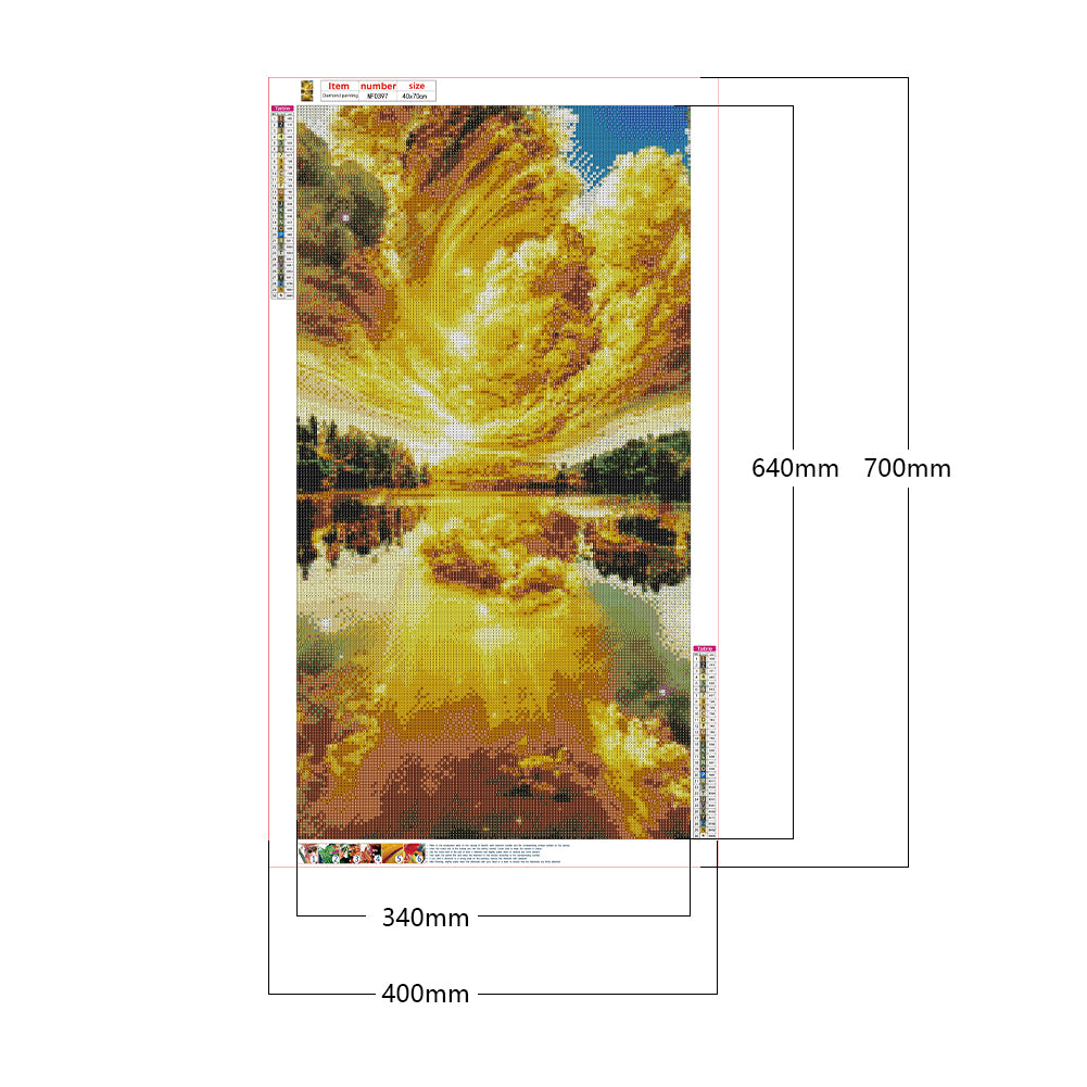 Golden Clouds - Full Square Drill Diamond Painting 40*70CM
