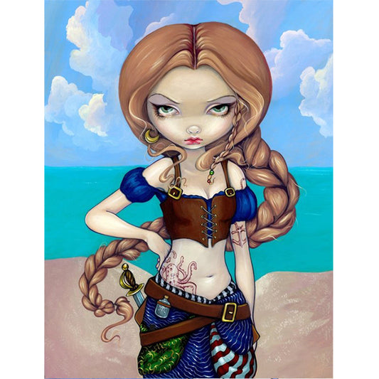 Big Eyes Doll - Full Round Drill Diamond Painting 30*40CM