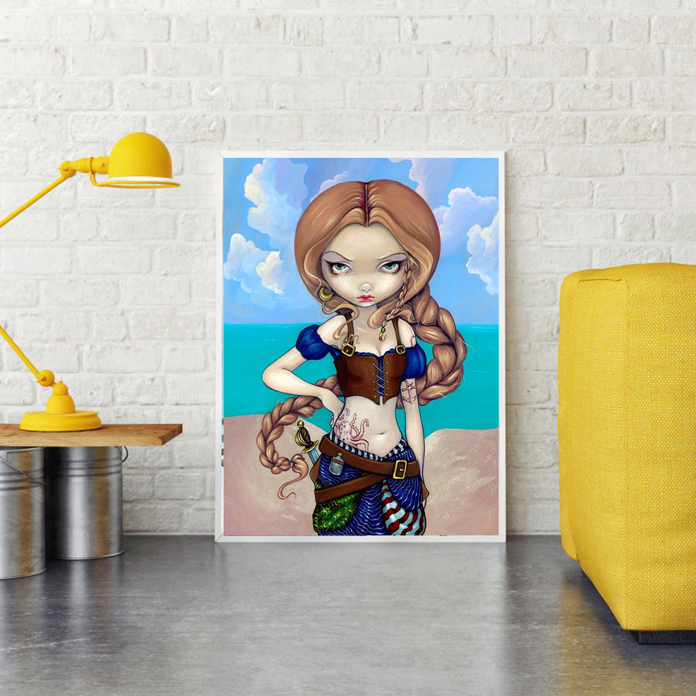 Big Eyes Doll - Full Round Drill Diamond Painting 30*40CM