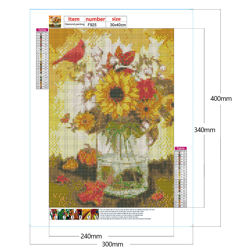 Bird In Vase - Full Square Drill Diamond Painting 30*40CM