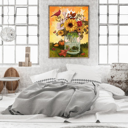Vase Bird - Full Square Drill Diamond Painting 30*40CM