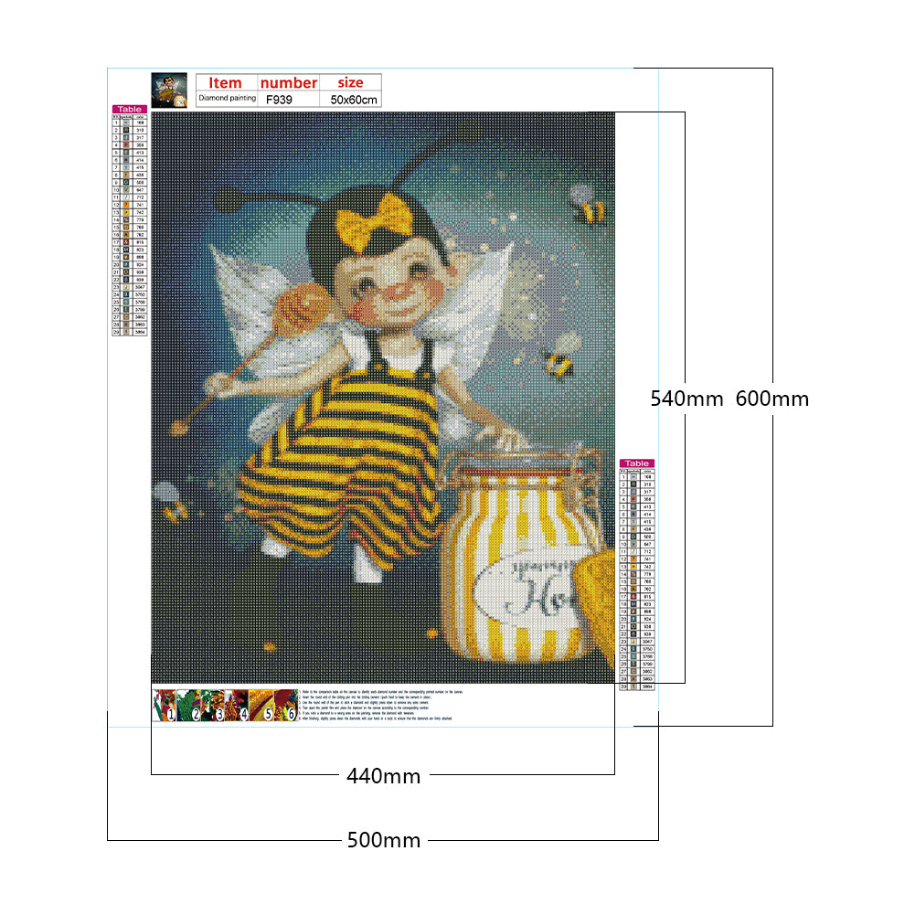 Bee Girl - Full Square Drill Diamond Painting 50*60CM