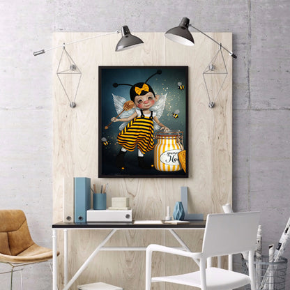 Bee Girl - Full Square Drill Diamond Painting 50*60CM