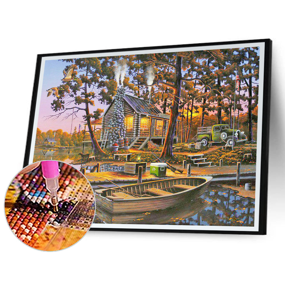 Dock Cabin - Full Round Drill Diamond Painting 50*40CM