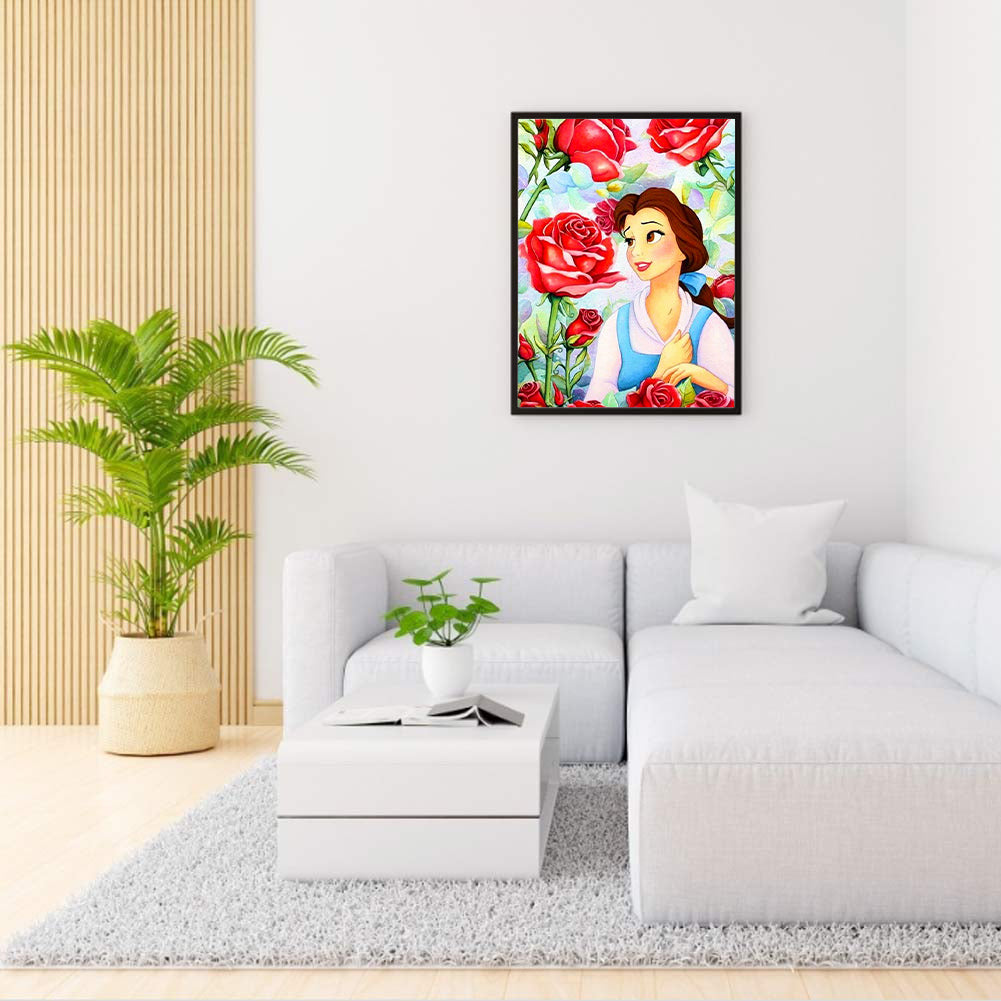 Princess Belle 30*40CM(Canvas) Full Round Drill Diamond Painting
