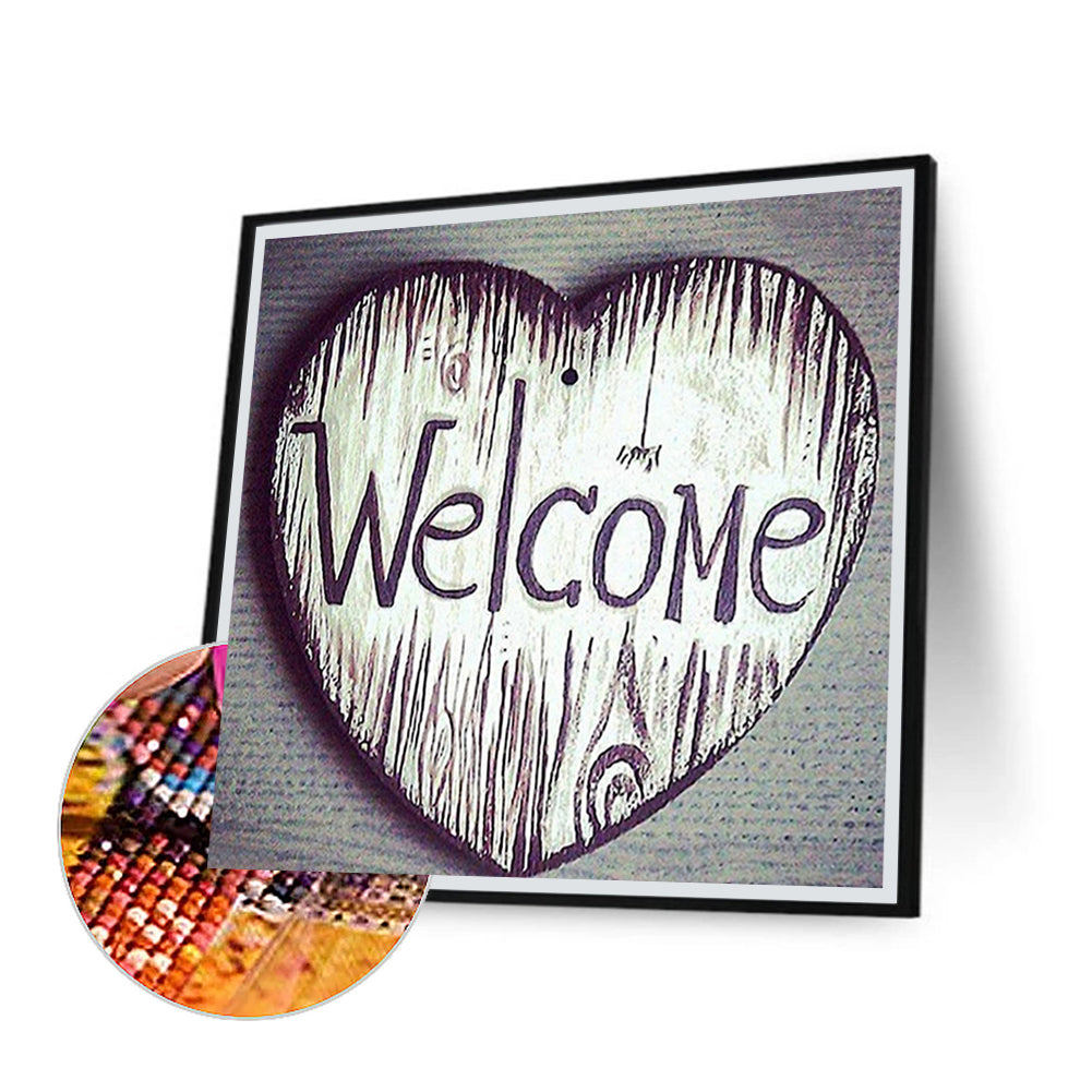 Welcome Calligraphy - Full Square Drill Diamond Painting 30*30CM