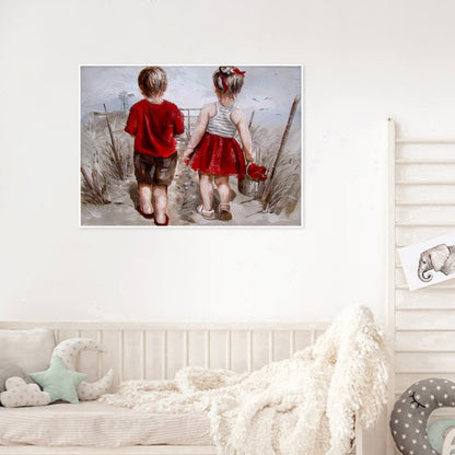 Play Children 40*30CM(Canvas) Full Round Drill Diamond Painting