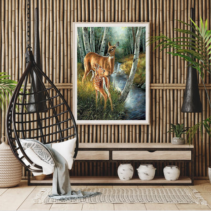 Sika Deer 40*50CM(Canvas) Full Round Drill Diamond Painting