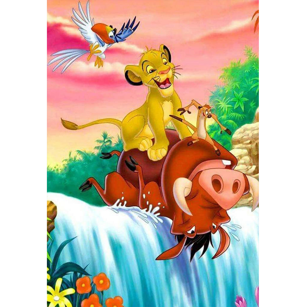Pumbaa And Simba 40*50CM(Canvas) Full Round Drill Diamond Painting