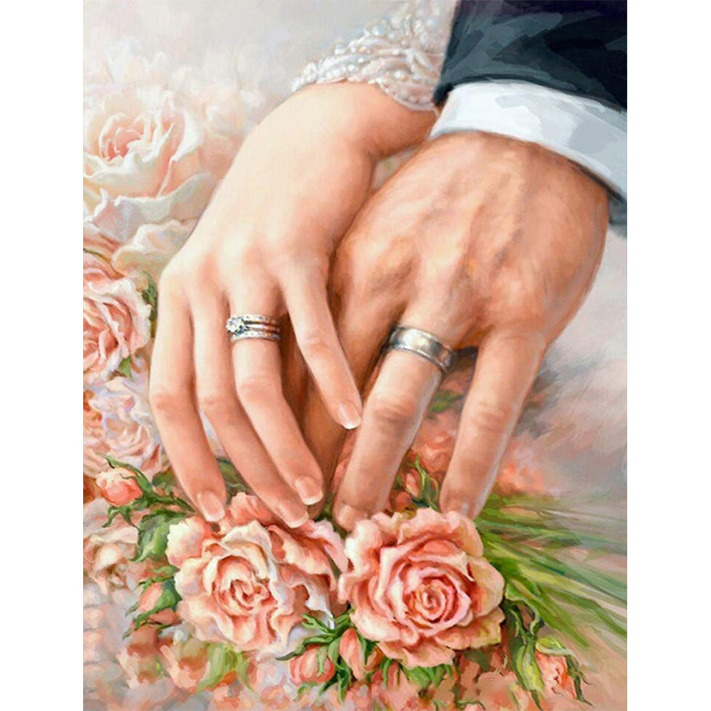 Couple Rings - Full Round Drill Diamond Painting 40*50CM
