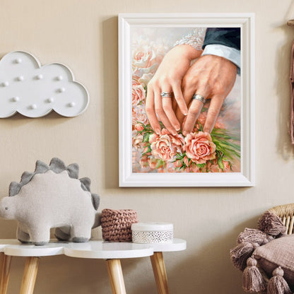 Couple Rings - Full Round Drill Diamond Painting 40*50CM